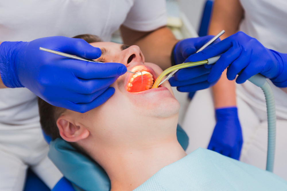 close up oral surgery procedure at our dentistry in Lancaster